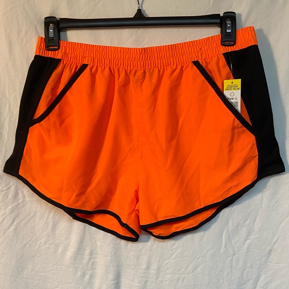 Neon orange workout shorts Size L